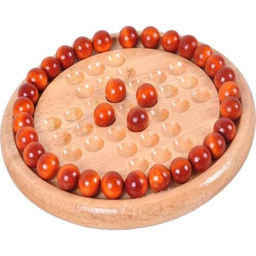 Wooden Classic Peg Solitaire Solo Noble Puzzle IQ Puzzles Board Game Toys For Adults Children Educational Toy