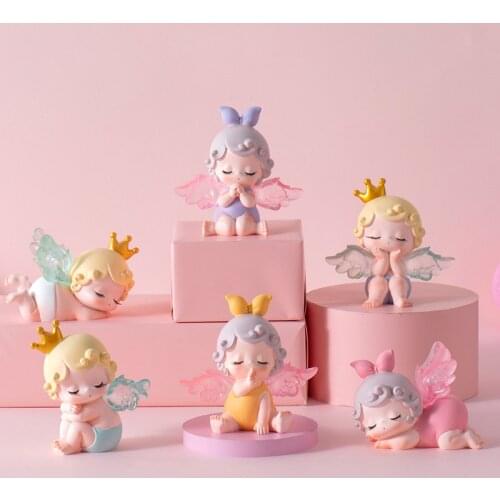 6pcs/set Angel Baby Series Blind Box Doll Newborn baby Action Figure Birthday Gift Kid Toy free shipping