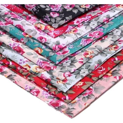 DIY Handmade Home Decoration Cotton Cloth Retro Calico Craft Cloth Fabric Noble Roses Flowers Tissus 1 Meter Arts Sewing Cotton
