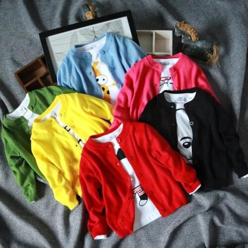 Girl Cardigan Baby Children Clothing Boys Girls Candy Color Knitted Cardigan Sweater Kids Spring Autumn Winter Cotton Outer Wear