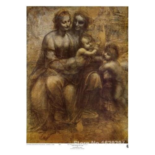 The Virgin and Child with St. Anne Leonardo Da Vinci painting for bedroom decoration High quality