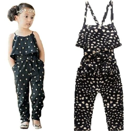 Baby Girl Jumpsuit Girls one-piece Polka Dot Clothes Children Girl Overalls Kid Backless Pants Outfit