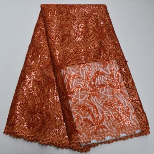 Red Color French Tulle Lace Fabric With Sequins African Mesh Lace Fabric High Quality Nigerian Lace Fabrics For Wedding TG3-3