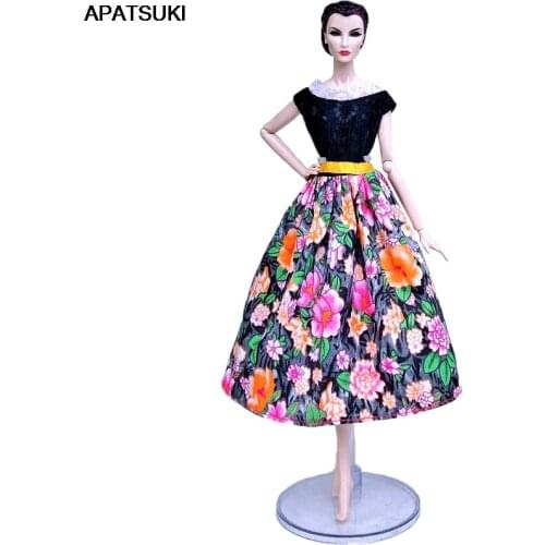 Colorful Floral Countryside Fashion Doll Clothes For Barbie Doll Outfits Party Gown Princess Party Dress 1/6 Dolls Accessories