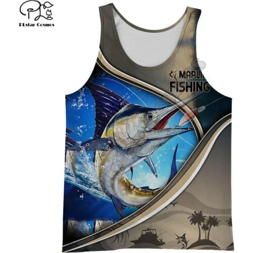 PLstar Cosmos Marlin Fishing Summer Tank Top Fashion Women Men Harajuku Casual 3D Print Animal Colorful Fish Vest Style-3