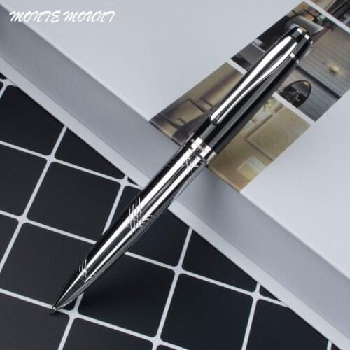 Matte Black with Black Refill Gel Pen High Quality metal Ballpoint Pen for Student Writing Stationery