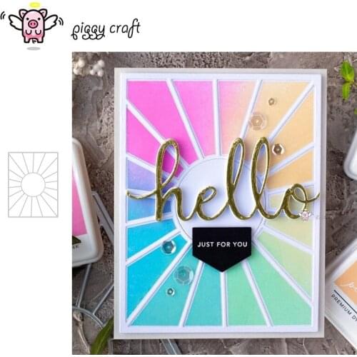 Piggy Craft metal cutting dies cut die mold Sun shining frame Scrapbook paper craft knife mould blade punch stencils dies