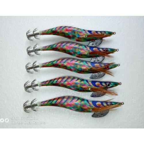 MR OCTOPUS 15pcs fishing lure,squid jig.squid hook,size 4 HOOK , 26g weight , 15.5cm length , wood shrimp.fishing tackle 16