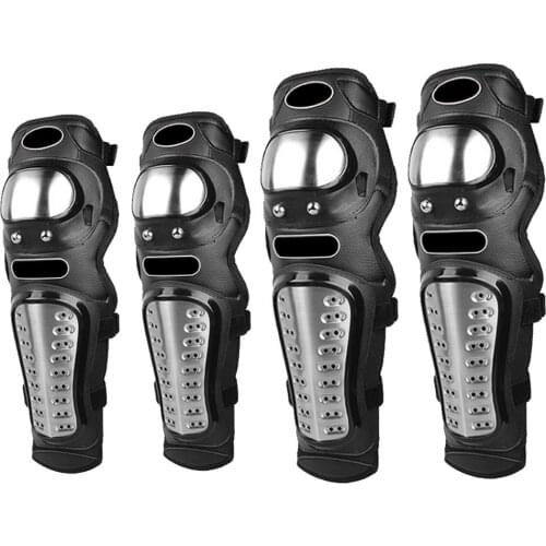 4pcs/set Motorcycle Kneepad Stainless Steel Moto Elbow Knee Pads Motocross Racing Guard Off-road Gear Protector Guards