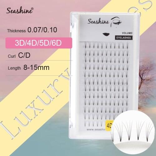 Seashine Natural soft false eyelash premade fans hand-made mink premium eyelash extension premade fans
