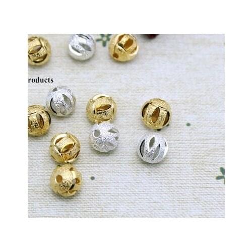 10pcs/lot Silver gold Frosted spacer Loose Bead Spacer Beads Connectors for DIY Jewelry Making bracelet fg4s