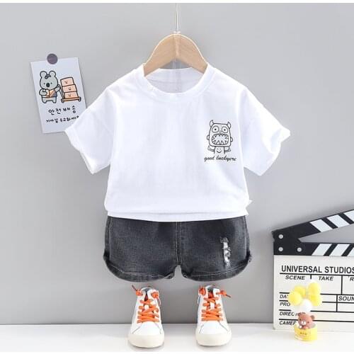 2021 New Baby New Summer Cartoon Clothing Children Boy Cartoon T Shirt Shorts 2Pcs/Set Kids Infant Clothes Toddler Cacual Suit