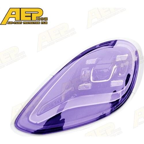 AEP New TPU Light UV Change Colour TPU Headlight Film Clear Change Black Clear Change Purple for Porsche Panamera Decor Styling
