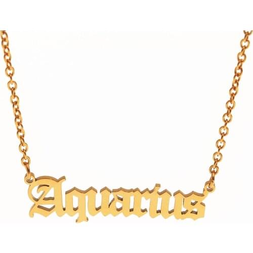 Aquarius Aries Cancer Capricorn Gemini Leo Libra Pisces Sagittarius Scorpio Taurus Virgo 12 Zodiac Signs Necklaces Letter Choker