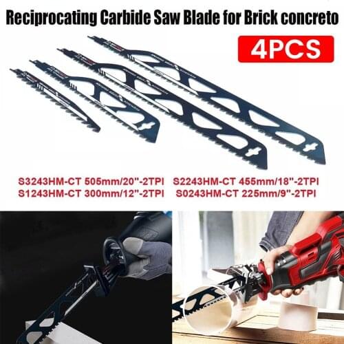 4Pcs S3243HM S2243HM S1243HM S0243HM Reciprocating Saw Blade Cutter Power Tool Wood Plastic Brick Wall Concrete Stone Cutting