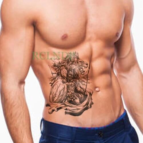 Waterproof Temporary Tattoo Sticker ancient Rome Spartan warrior hero lion tatto stickers flash tatoo fake tattoos for men