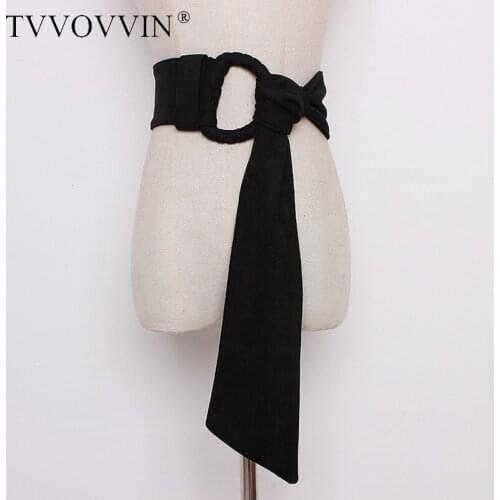 TVVOVVIN Women Wide Belt All Match Cummerbunds Retro Wide Bandage Belt Solid Women Belts Wide Black Red Waistband 2020 X390
