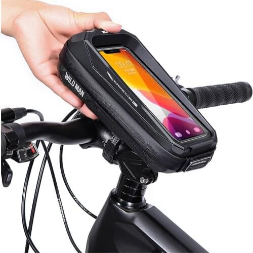 Bike Phone Bag Frame Front Top Tube Cycling Bag Handlebar 6.6in Phone Bag With Touch Screen MTB Pack Bicycle Accessories