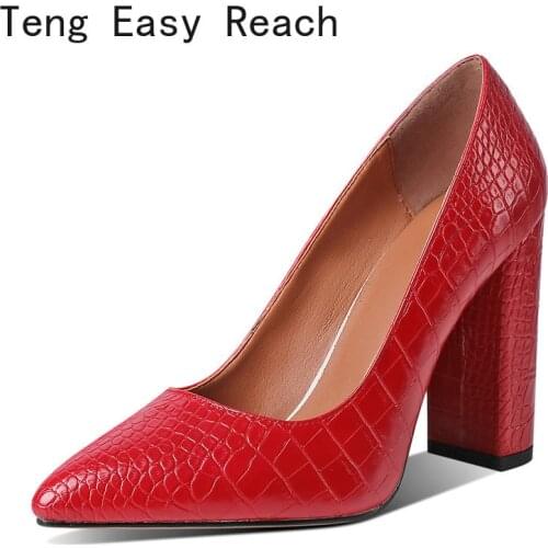 Womens High Heels Sexy Bride Party Square Heel Pointed Toe Shallow Mouth High Heel Shoes Women Shoes Big Size 34-43