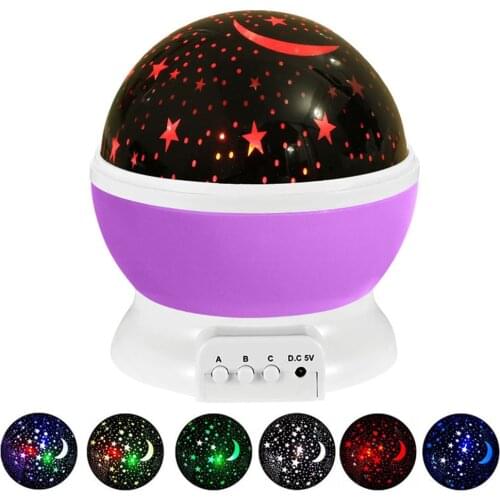 Starry Projector Star Moon Galaxy Night Light LED Rotating Nursery Projecting Lamp Bedroom Decor for Kids Baby Children Gifts