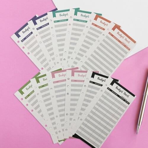 12Pieces Binder Budget Sheets Expense Tracker Fit Budget Cash Envelope Binder Budget Wallet for Personal and Business Use