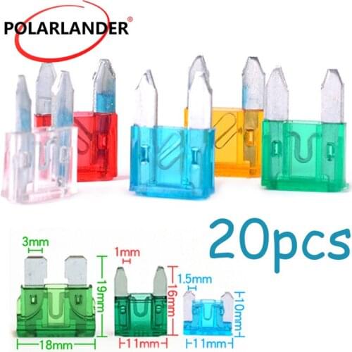 20PCS auto insurance plug fuse 3A 5A 7.5A 10A 15A 20A 25A 30A 35A 40A fuse zinc material Small Car fuse Standard fuse