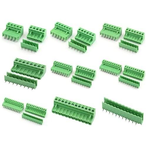 2EDG5.08 2/3/4/5/6/7/8/9/10/12Pin Right Angle Line Terminal Plug Type 300V 15A 5.08mm Pitch Pcb Screw Terminal Block Resistor