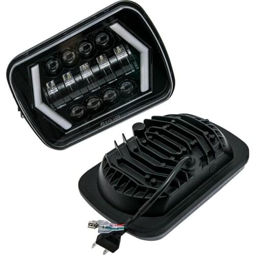 6500K LED Headlight Halo DRL Hi/Lo For Ford F250 F350 E150 E250 E350 For Jeep 1986-1992 For Chevy 1500 2500 3500 H4656