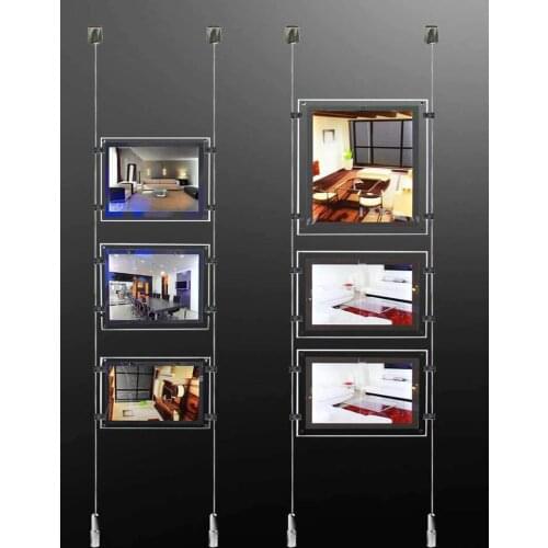 A3 Storefront Cable Suspended Backlit LED Window Displays for Estate Agent, Properties,Double Side (10unit/pack)