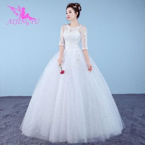 AIJINGYU 2021 beautiful Customized new hot selling cheap ball gown lace up back formal bride dresses wedding dress WK628