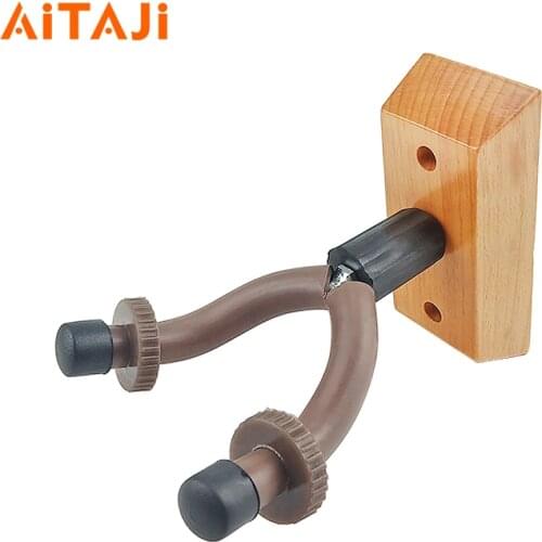 AITAJI Guitar Hanger Hook Folk Instrument Wooden Holder Hook Wall Mount Stand Bracket Bass Guitar Violin Clasp Frame 1PC