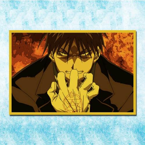 Anime Fullmetal Alchemist Edward Elric Roy Vintage Posters Art Silk Poster Canvas Retro Print For Home Room Decor Decoration-026