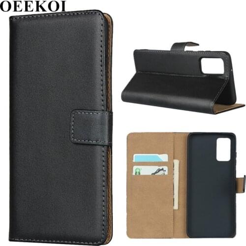 OEEKOI Genuine Leather Wallet Flip Cover Case for Samsung Galaxy S20 Plus with Card Slots Holder