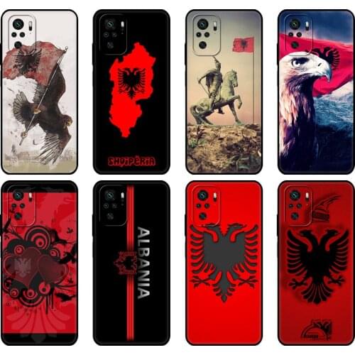 Black tpu Case For Xiaomi Redmi 9T Case Redmi Note 9T Note 10 Pro Case Albania flag