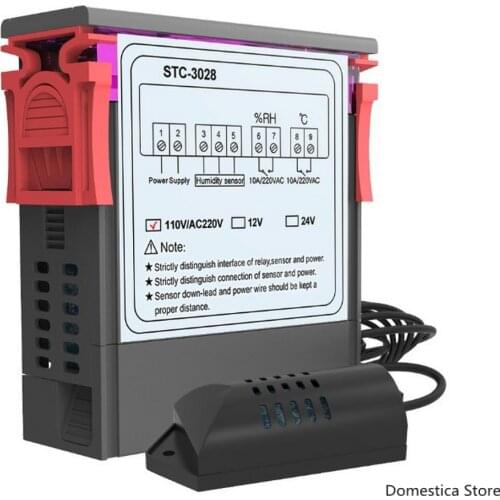 STC-3028 Digital Temperature And Humidity Controller Thermostat Humidistat Thermometer Hygrometer Control Switch Household