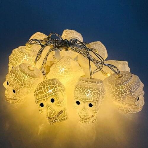 Halloween Decoration Battery Operated 1.5M 10L Skull String Light