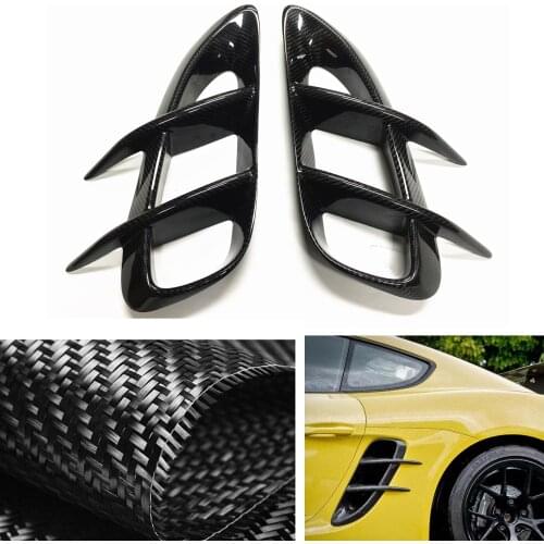 For Porsche 718 Boxster Cayman 2016-2020 Car Body Side Hood Air Vent Intake Cover Carbon Fiber Exterior Fender Bumper Trim