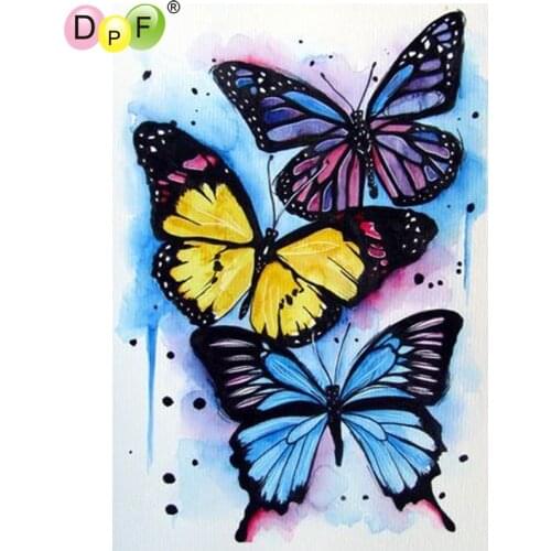 DPF DIY The butterfly 5D diamond painting cross stitch needlework diamond mosaic kit square home decor diamond embroidery crafts