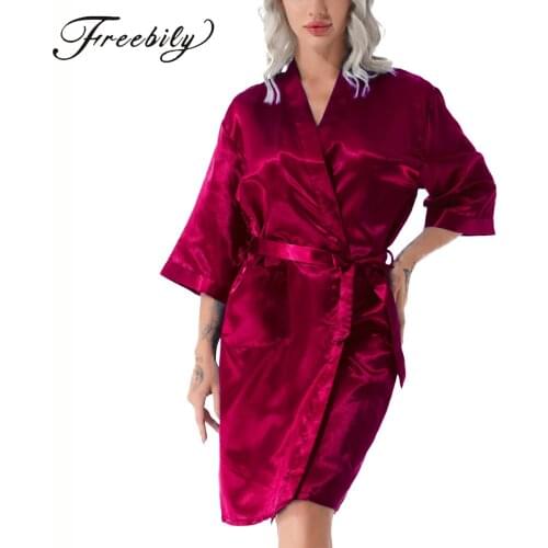 Женские шелковые халаты Freebily China At AliExpress