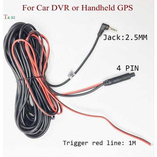 Hot Selling Car rearview Rear View Camera Cable line 4PIN TO 2.5MM For Car DVR or Handheld GPS