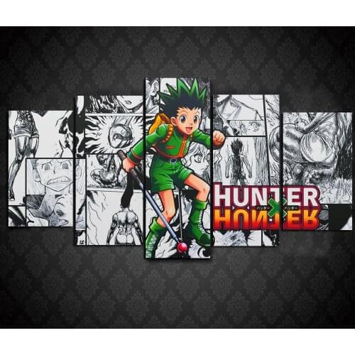 HXH Hunter X Hunter Anime Poster Digital Farbic Silk Art Print 5Pcs,No Frame