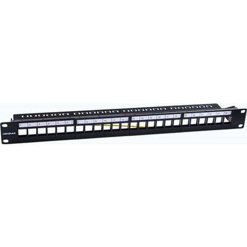 Ethernet Patch Panel RJ45 19" 1U 24 Port Unload Module Blank Panel Rack Distribution Frame For Phone/Network Cable Keystone Jack