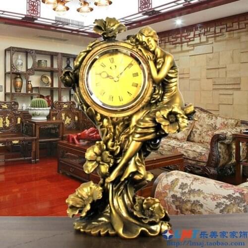LEUROPEAN-STYLE CLOCK PENDULUM LIVING ROOM TV CABINET HOUSEHOLD DECORATION FASHION PENDULUM RESIN HANDICRAFT FIGURE DECORATIO