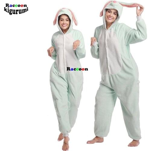 Lop Kigurumis Rabbit Onesie Lopunny Animal One-Piece Pajamas Adults Cartoon One-Piece Overall Cosplay Jumpsuit Homewear Costume