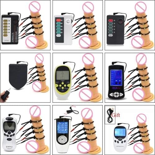 Electro Shock Penis Rings Kit,Electric Stimulation Steel Ball Massage Cock Rings Delay Time Ring Medical Themed Sex Toys For Men
