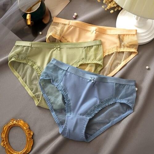 New Panties for Women Underwear Lace Sexy Hollow Out Lingerie Soft Breathable Antibacterial Fork Cotton Crotch Ladies Underwear