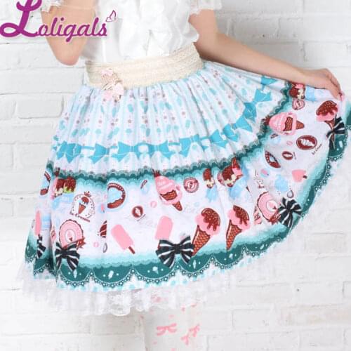 Autumn Best Seller Hime Blue Laced Polyester Lolita Skirts