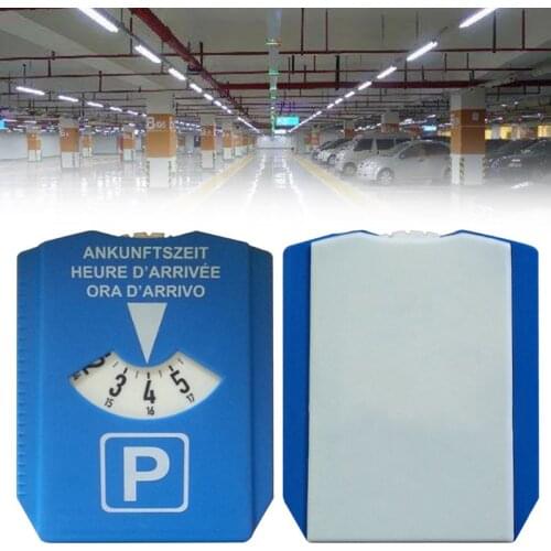Car Parking Disc Timer Clock Arrival Time Display Blue Plastic Parking Time Tools Portable Car Parking Timer Clock
