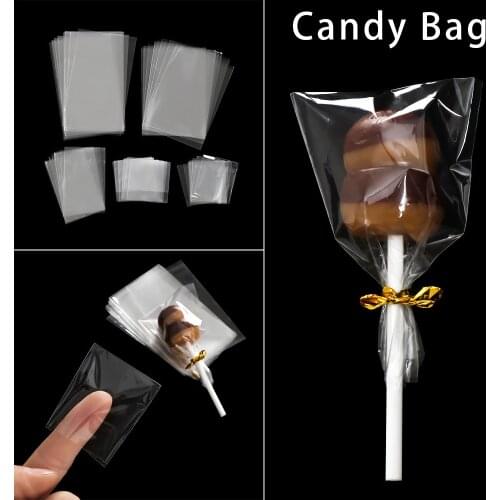 100PCS Opp Plastic Transparent Cellophane Cookie Packaging Lollipop Pouch Sweets Pocket Candy Bag DIY Accessory Party Supply