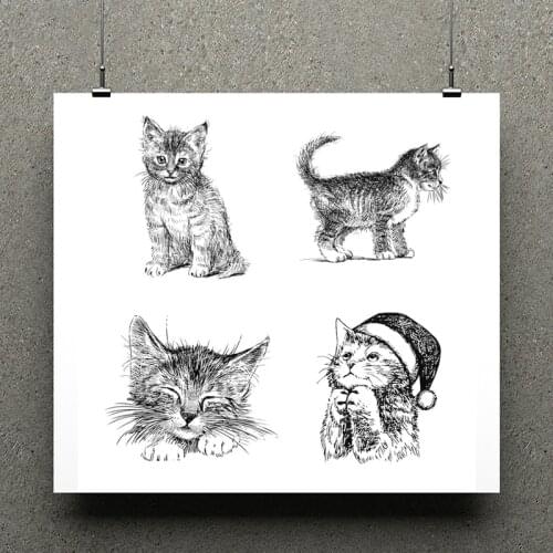 AZSG Naughty cat Clear Stamps/seal for DIY Scrapbooking/Card Making/Photo Album Decoration Supplies